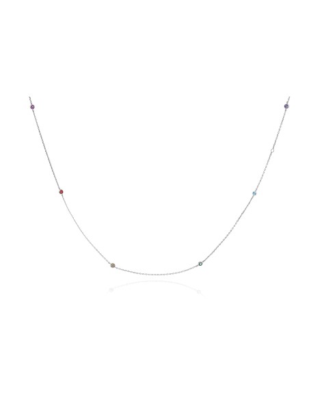 Collar plata 925 con circonitas multicolor | Malizzia
