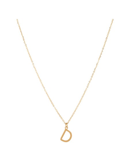 Collar acero dorado inicial letra D 38+4cm | Malizzia
