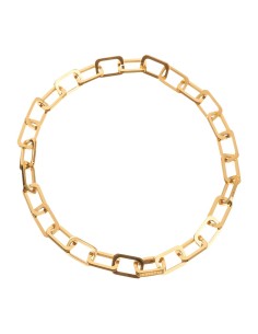Collar eslabón hexagonal plata 925 dorada 44cm | Malizzia