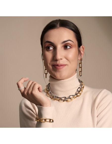 Collar eslabón hexagonal plata 925 44cm | Malizzia