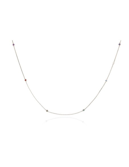 Collar plata 925 dorada con circonitas multicolor | Malizzia